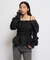 【WHO'S WHO gallery】2WAYオフショルダーパフスリーブブラウス