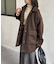 ステンカラーシャギーミドルコート
