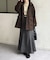 ステンカラーシャギーミドルコート