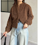 キーネックカットシャギーカーディガン