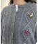 花刺繍ケーブルカーディガン