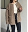 GOLDボタンノーカラーボアジャケット
