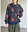 モヘアライクチェックニットプルオーバー