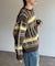 モヘアライクチェックニットプルオーバー