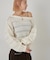 【WHO'S WHO gallery】メッシュボーダーオフショル2wayニット