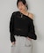 【WHO'S WHO gallery】メッシュボーダーオフショル2wayニット