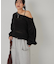 【WHO'S WHO gallery】メッシュボーダーオフショル2wayニット