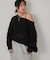 【WHO'S WHO gallery】メッシュボーダーオフショル2wayニット