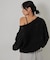 【WHO'S WHO gallery】メッシュボーダーオフショル2wayニット