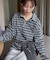 【CIAOPANIC TYPY】ボーダー襟付きトップス