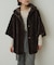 【Omekashi】ショートファーボンディングポンチョ