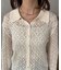 透かし編み襟付きカーディガン