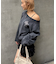 【WHO'S WHO gallery】ラインストーンオフショルスウェット