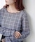 【Kastane】レイヤードチェックシアープルオーバー