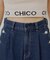 【Chico】ボタンデザインハイウエストワイドデニム