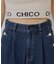 【Chico】ボタンデザインハイウエストワイドデニム