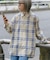 【CIAOPANIC TYPY】バスケット編みメッシュチェックシャツ