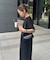 【CIAOPANIC TYPY】クルーネックロング半袖カットワンピース