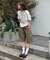 【CIAOPANIC TYPY】【UNISEX】ハーフスタッズカーゴパンツ