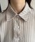 ウエストベルトストライプシャツ