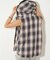 【WHO'S WHO gallery】チェックノースリーブフードシャツ