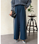 リブラインストレッチストレートパンツ