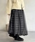 チュールチェックバルーンスカート