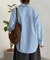 ストライプ柄タイ付ルーズシャツ