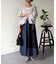 デニム切替フレアスカート