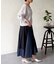 デニム切替フレアスカート