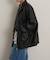 【Omekashi】フェイクレザーブルゾン