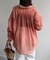 ラメワッシャー袖シャーリングシアーシャツ
