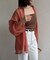 ラメワッシャー袖シャーリングシアーシャツ