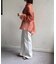 ラメワッシャー袖シャーリングシアーシャツ