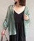 ラメワッシャー袖シャーリングシアーシャツ