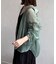 ラメワッシャー袖シャーリングシアーシャツ