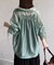 ラメワッシャー袖シャーリングシアーシャツ