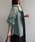 ラメワッシャー袖シャーリングシアーシャツ