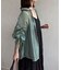 ラメワッシャー袖シャーリングシアーシャツ