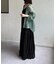 ラメワッシャー袖シャーリングシアーシャツ