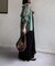 ラメワッシャー袖シャーリングシアーシャツ