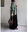 ラメワッシャー袖シャーリングシアーシャツ