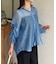 ラメワッシャー袖シャーリングシアーシャツ