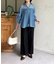 ラメワッシャー袖シャーリングシアーシャツ