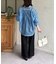 ラメワッシャー袖シャーリングシアーシャツ
