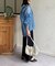 ラメワッシャー袖シャーリングシアーシャツ