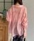 ラメワッシャー袖シャーリングシアーシャツ