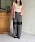 ラメワッシャー袖シャーリングシアーシャツ