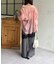 ラメワッシャー袖シャーリングシアーシャツ