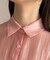 ラメワッシャー袖シャーリングシアーシャツ